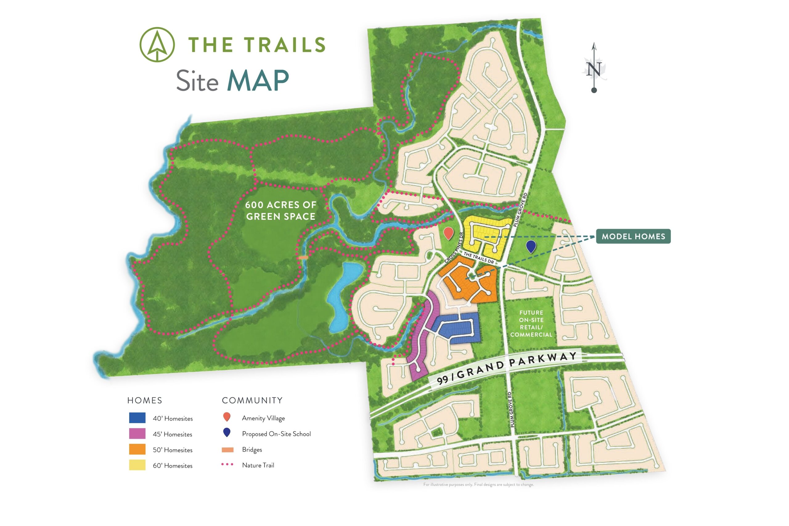 new home community site plan from upper. $200s- The Trails site plan