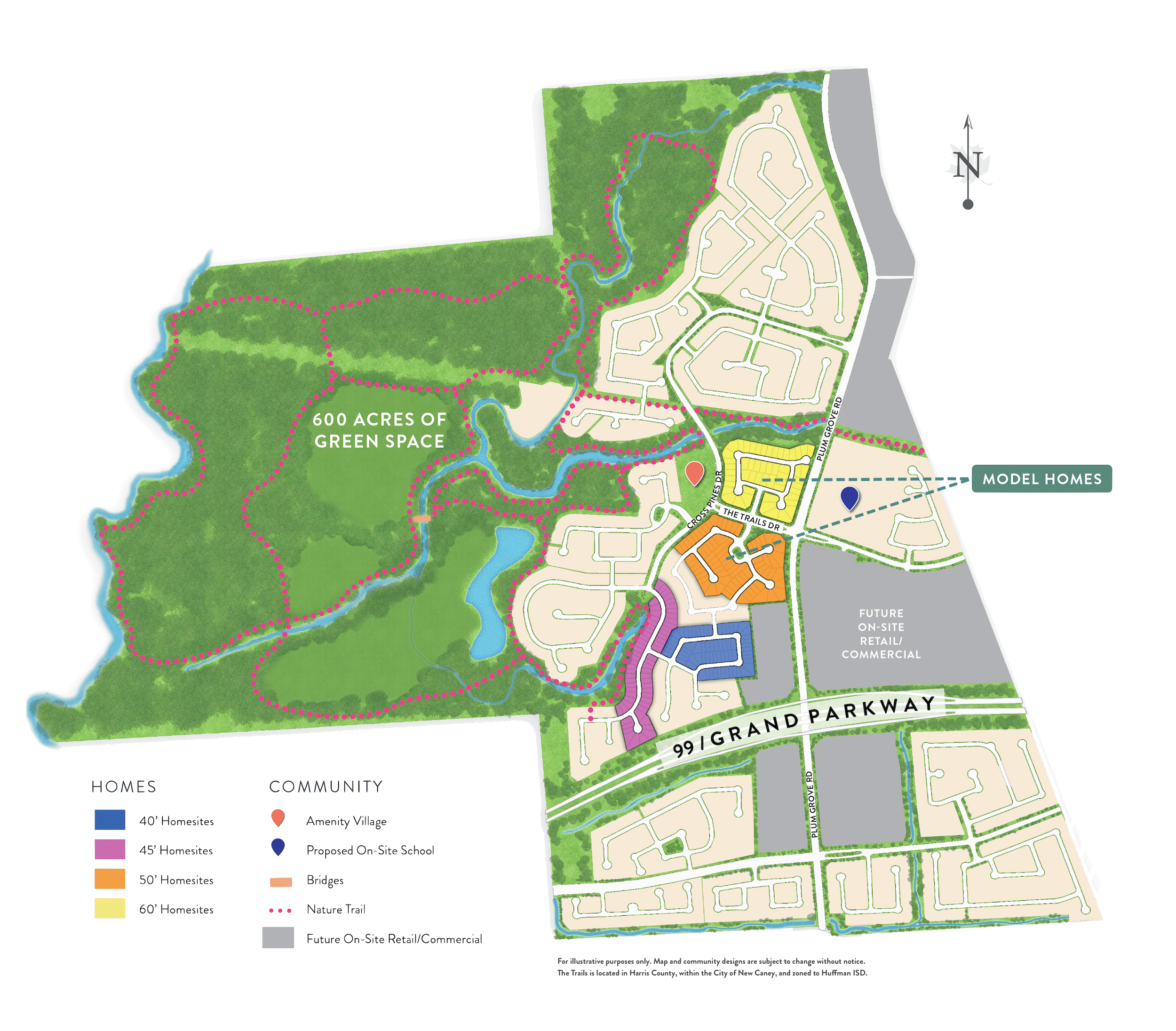 new home community site plan from upper. $200s- The Trails site plan